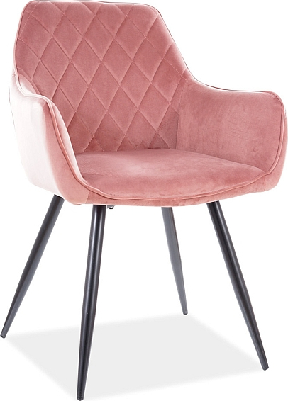 Linea Esszimmerstuhl - Rosa Samt