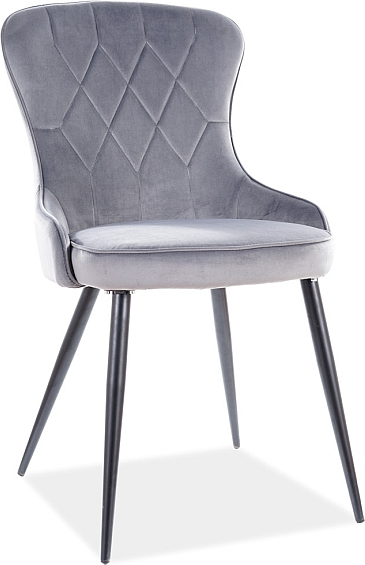 Lotus Esszimmerstuhl - Grauer Samt