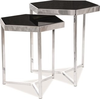 Milos Beistelltisch 42x48 | 36x41 cm - Schwarz/Gold