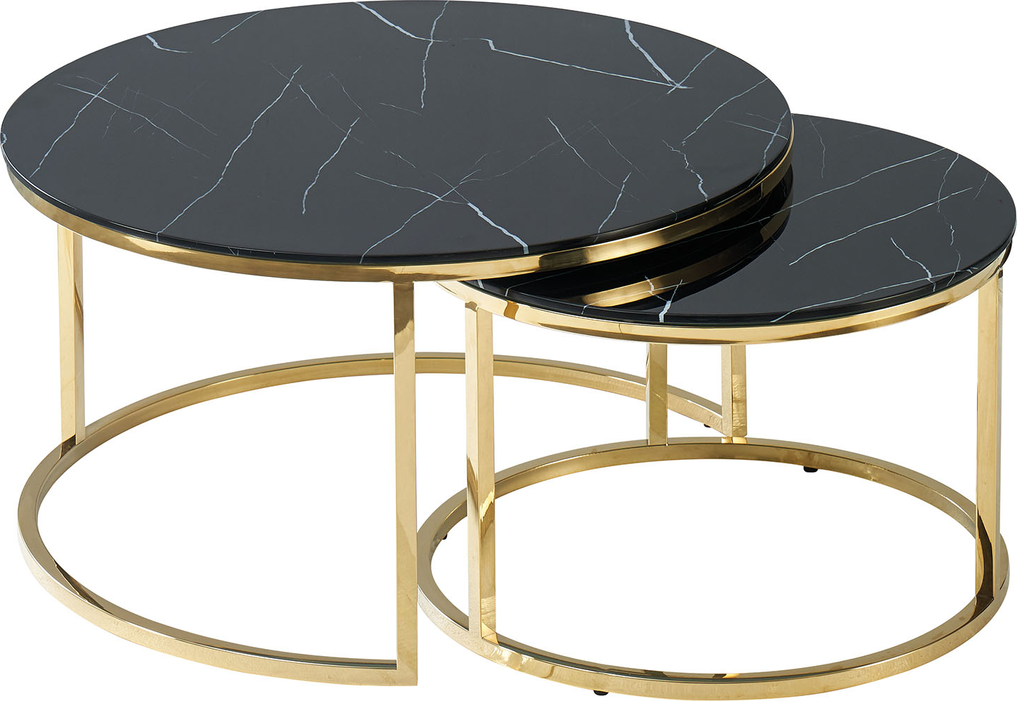 Muse Couchtisch 80 cm - Schwarzer Marmor/Gold Muse Couchtisch 80 cm - Schwarzer Marmor/Gold