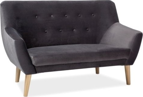 Aliana 2-Sitzer-Sofa - Schwarzer Samt Aliana 2-Sitzer-Sofa - Schwarzer Samt