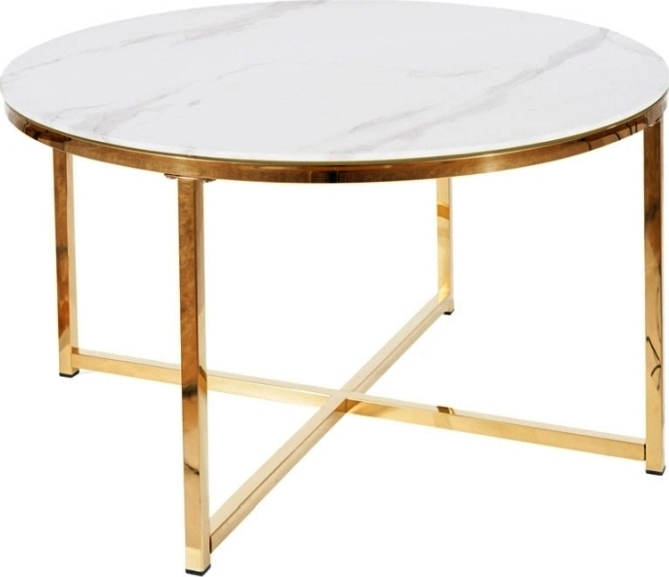 Salma Couchtisch 80 x 80 cm - Weiß/Gold Salma Couchtisch 80 x 80 cm - Weiß/Gold