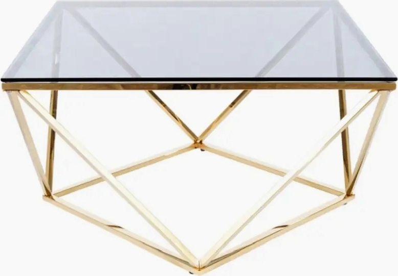 Silberner Couchtisch 80 x 80 cm - Gold