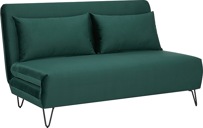 Zenia 2-Sitzer-Schlafsofa aus gr�nem Samt