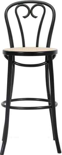 No 16 Barhocker mit Rattansitz - Beliebige Farbe des Gestells