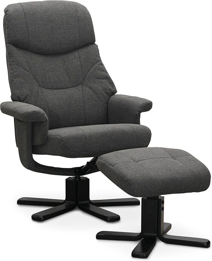 Bremen Drehsessel mit Fu�hocker - Grau