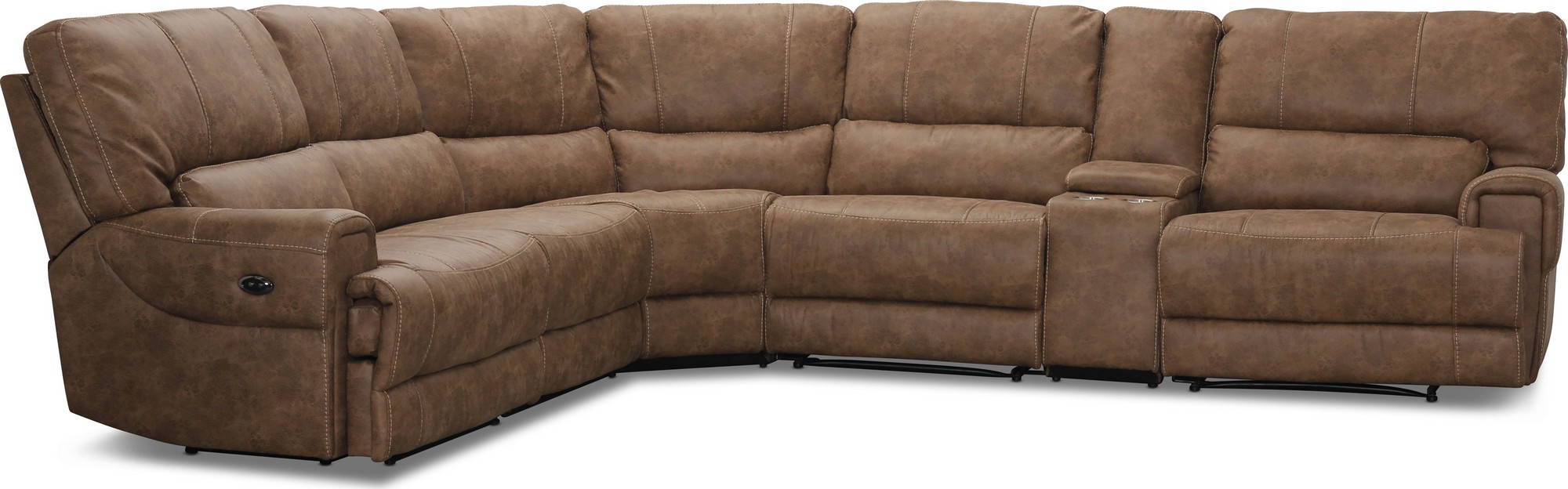 Elektrisches Ecksofa Las Vegas F - Hellbraun