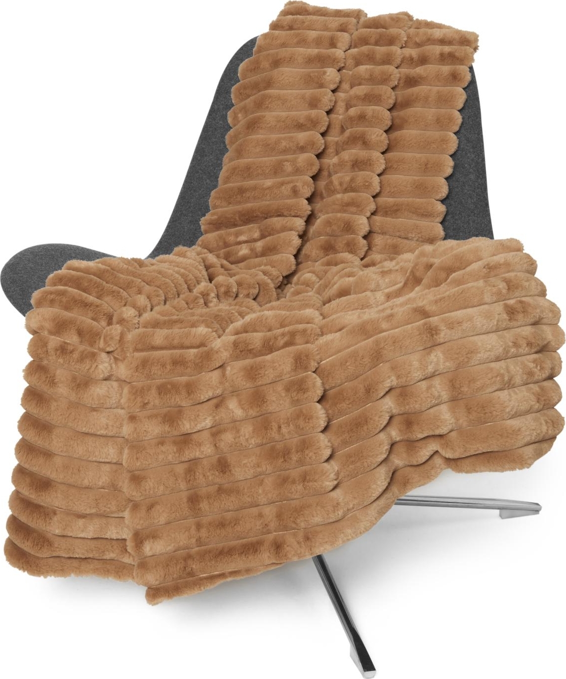 Gestreiftes Plaid Cognac - 120 x 180 cm Gestreiftes Plaid Cognac - 120 x 180 cm