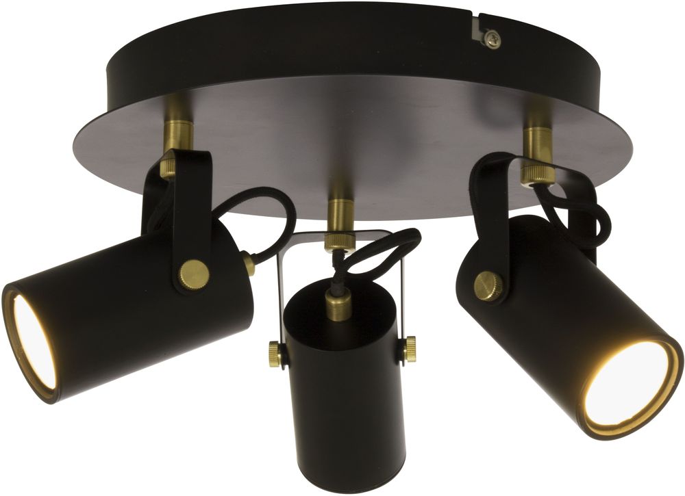 Strahler Cilindro - Schwarz/Messing matt Strahler Cilindro - Schwarz/Messing matt