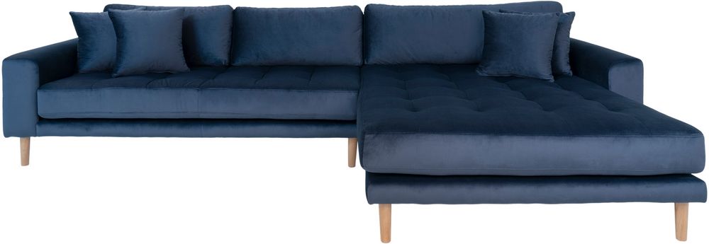 Lido Diwansofa rechts - Dunkelblauer Samt
