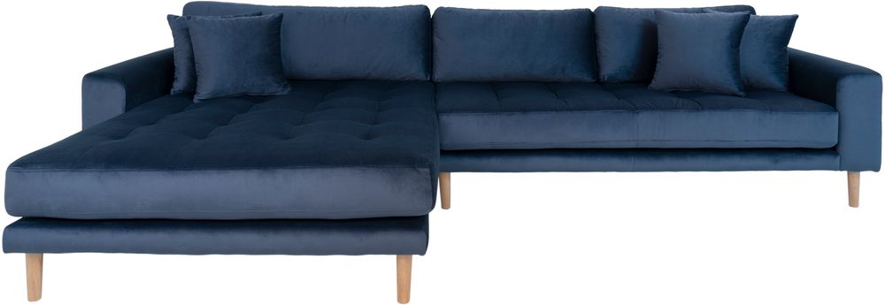 Lido Diwansofa links - Dunkelblauer Samt