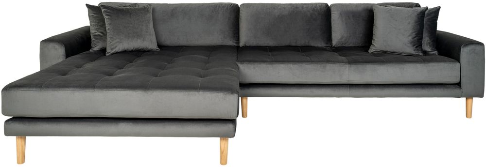 Lido Diwansofa links - Dunkelgrauer Samt Lido Diwansofa links - Dunkelgrauer Samt