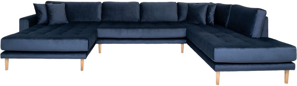 Sofa mit offenem Ende 370 cm breit - Dunkelblau