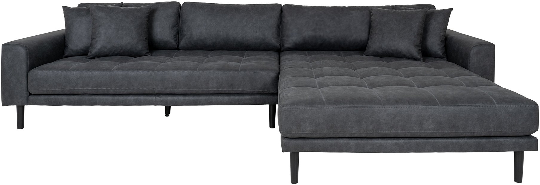 Lido Diwansofa rechts - Dunkelgraue Mikrofaser Lido Diwansofa rechts - Dunkelgraue Mikrofaser
