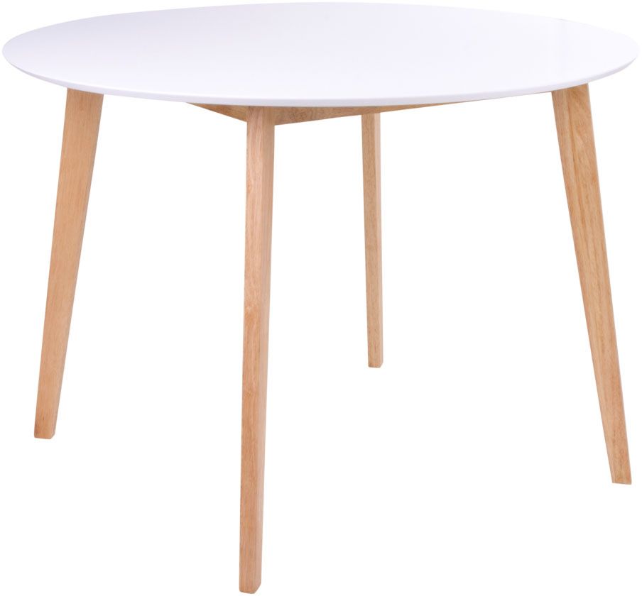 Vojens Esstisch - Weiß/Natur - Ø105 cm Vojens Esstisch - Weiß/Natur - Ø105 cm