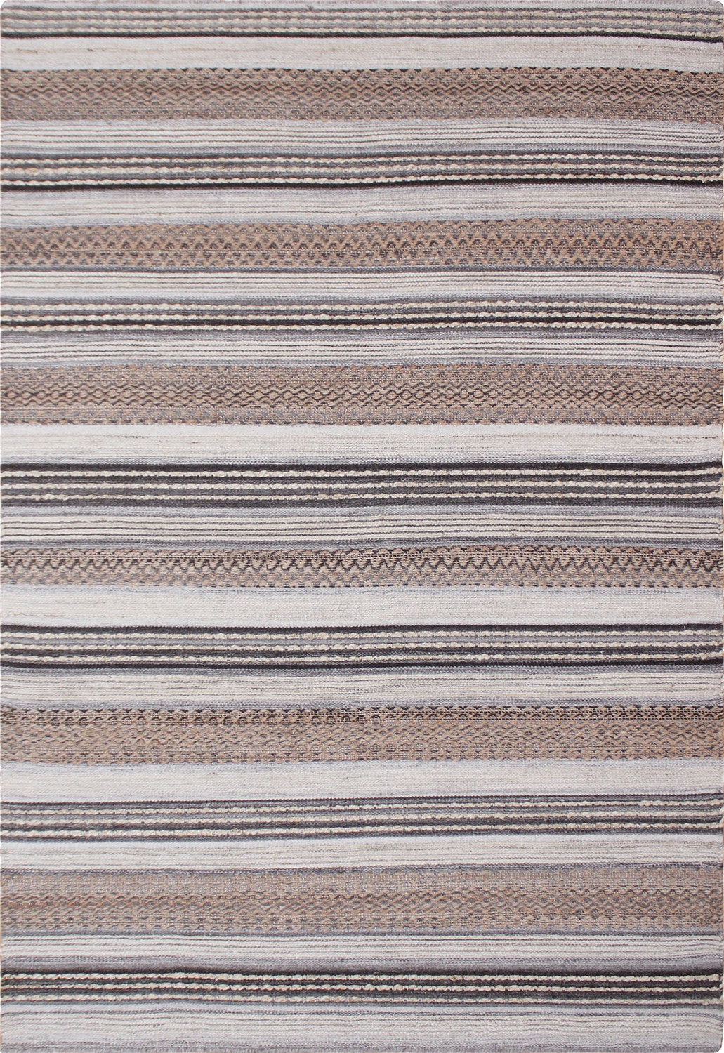 Handgewebter Teppich Morena Natur/Grau
