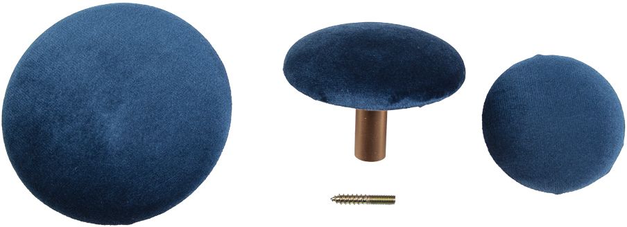 Giza Wandknöpfe zum Aufhängen - Blau/Messing - 3 Stk Giza Wandknöpfe zum Aufhängen - Blau/Messing - 3 Stk