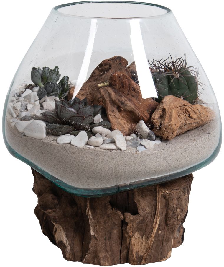 San Marino Wassertropfenvase - Teak/Glas - 15-20 cm San Marino Wassertropfenvase - Teak/Glas - 15-20 cm