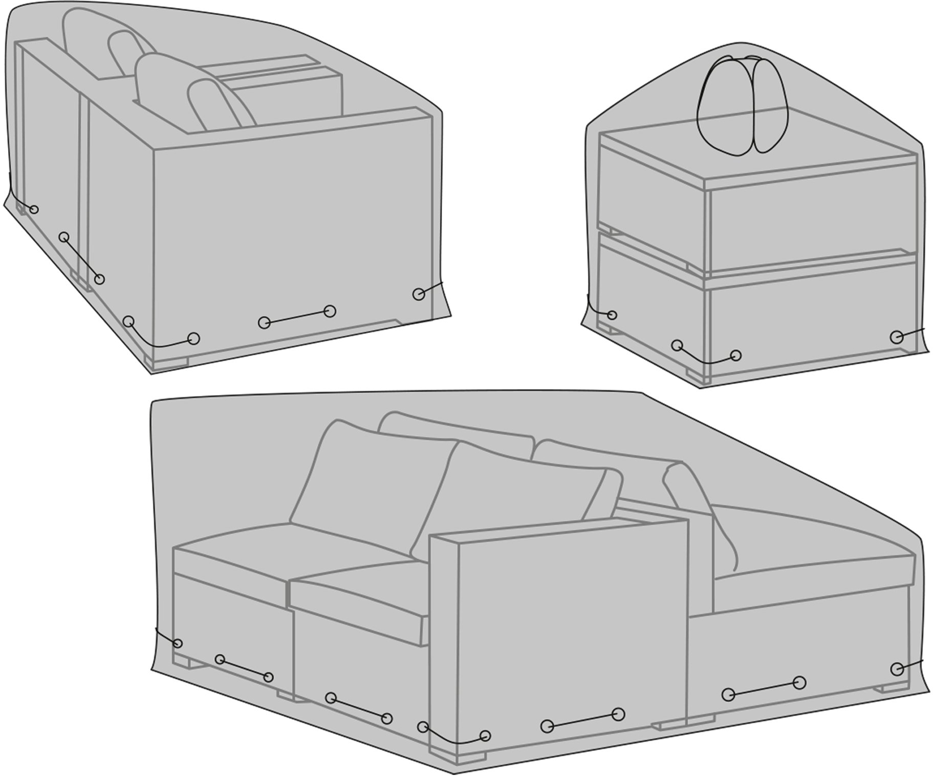Luxus-Möbelbezug für modulares Sofa - Schwarz Luxus-Möbelbezug für modulares Sofa - Schwarz