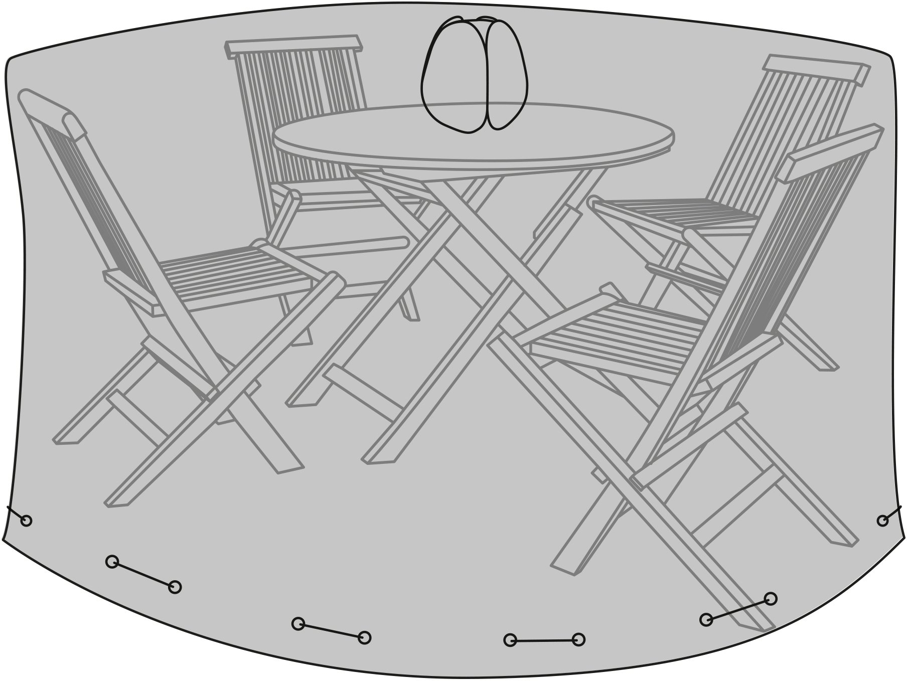 Luxuriöse Möbelbezüge für runde Outdoor-Gruppen - Schwarz Luxuriöse Möbelbezüge für runde Outdoor-Gruppen - Schwarz