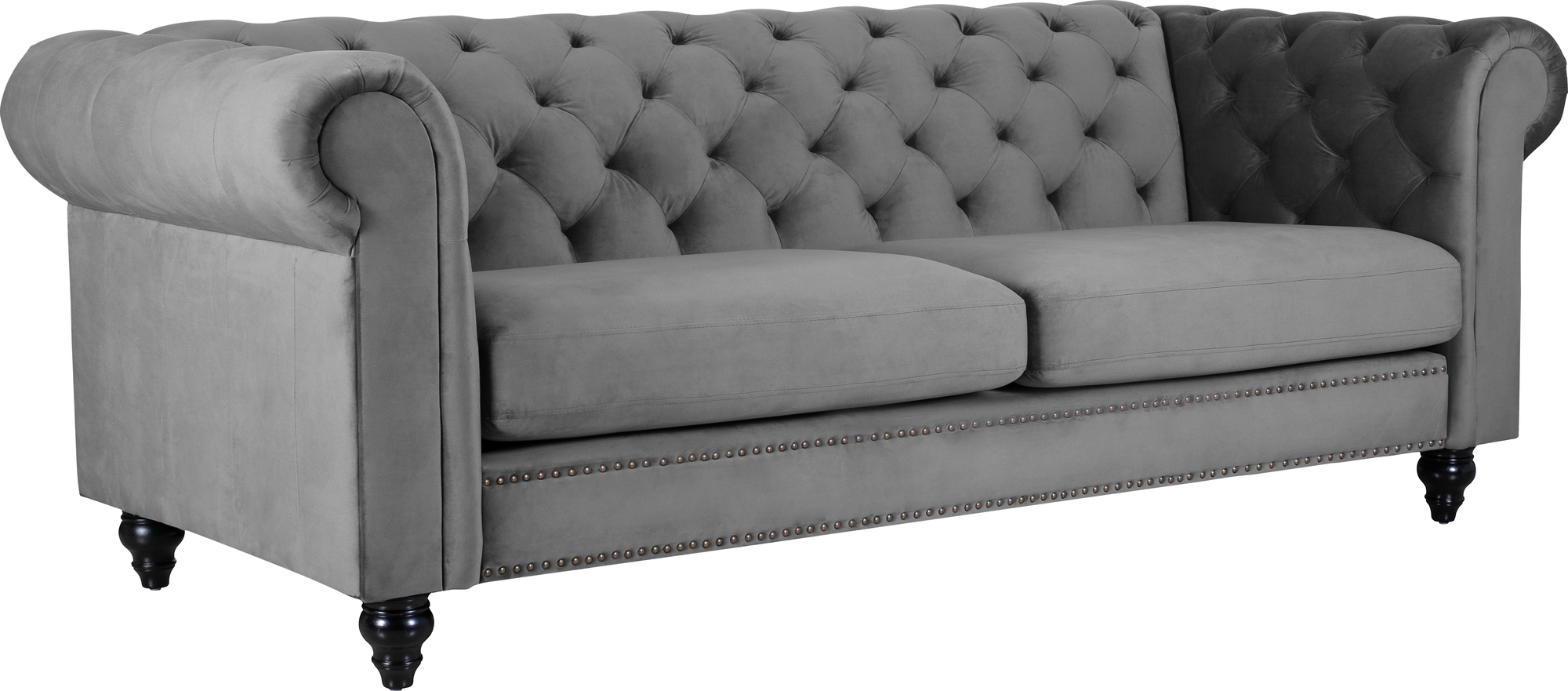 Chesterfield-Sofa, 3-Sitzer, grau + Möbelreinigung Chesterfield-Sofa, 3-Sitzer, grau + Möbelreinigung