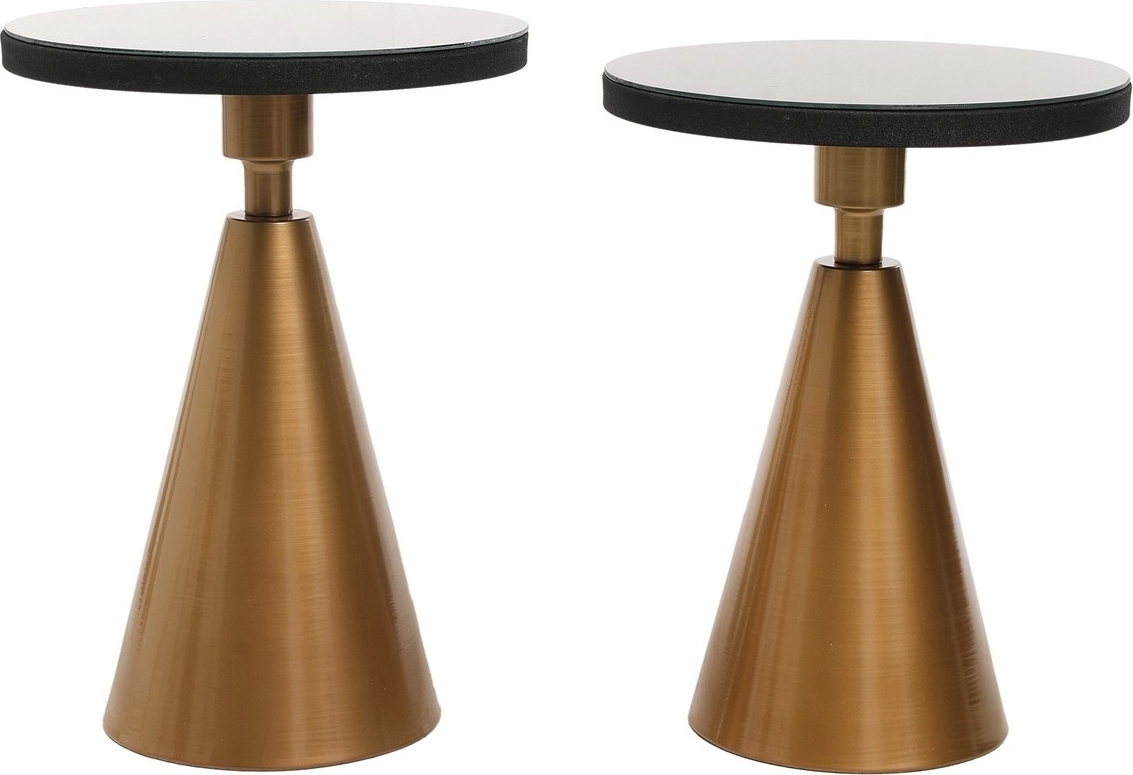 Chalice Beistelltisch-Set 50/55 cm - Gold/Schwarz