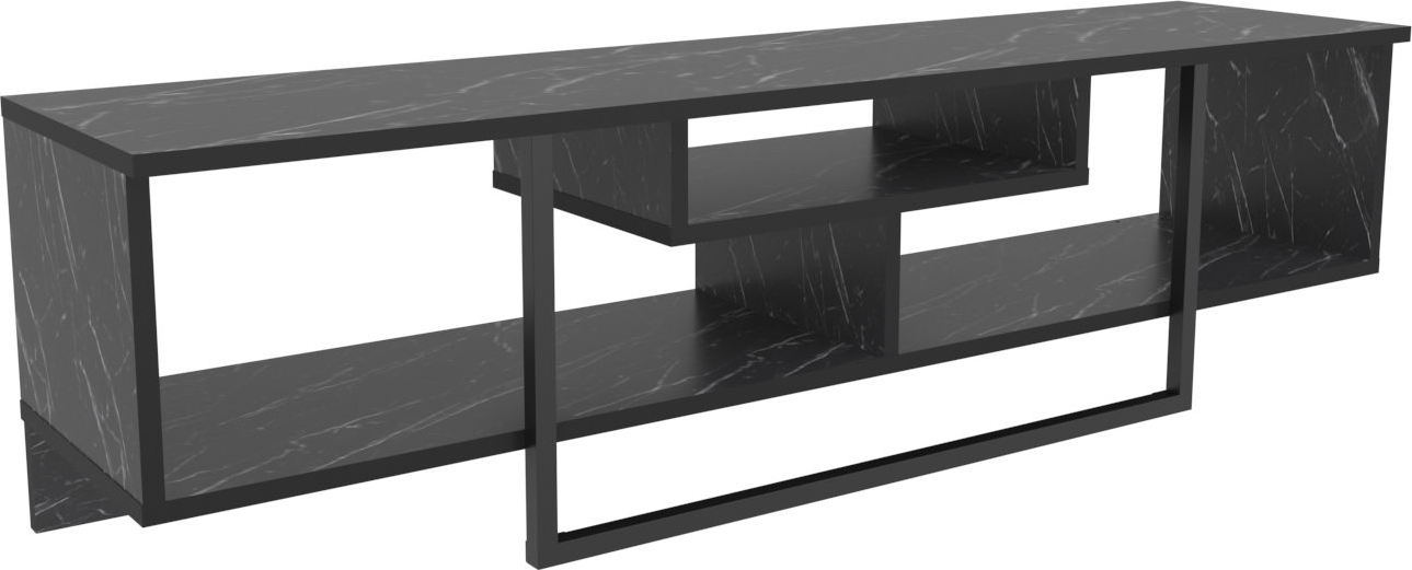 Asal Medienbank 150 cm - Schwarzer Marmor