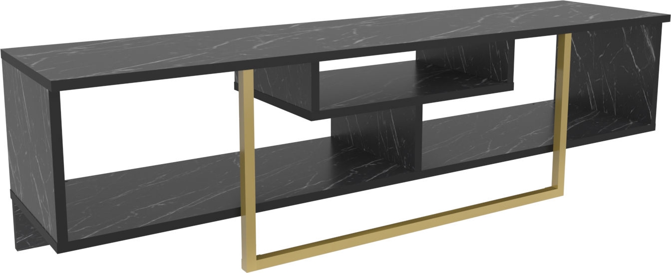 Asal Medienbank 150 cm - Schwarzer Marmor/Gold Asal Medienbank 150 cm - Schwarzer Marmor/Gold