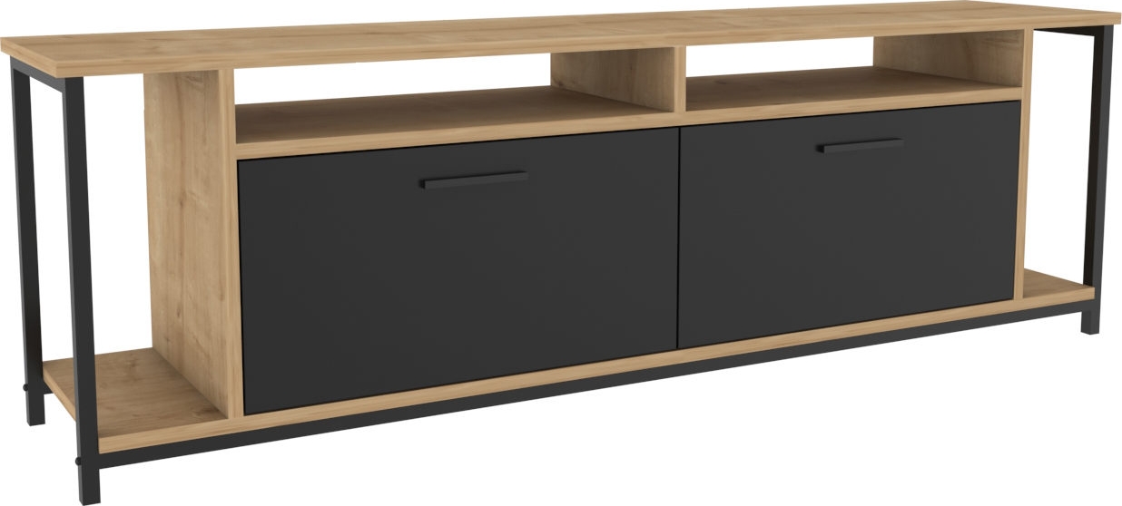 Omar Medienbank - Eiche/schwarz