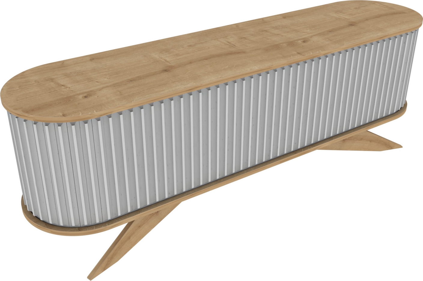 Stormy Medienbank - Eiche Saphir/wei�