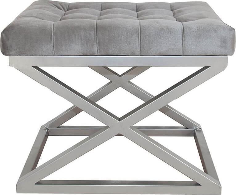 Capraz Pouf - Silber/Grau