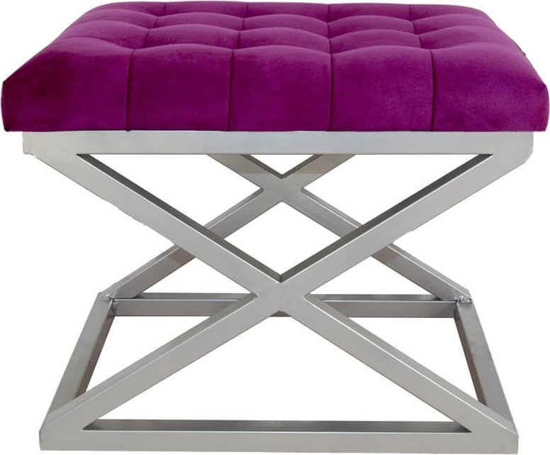 Capraz Hocker - Silber/Fuchsia