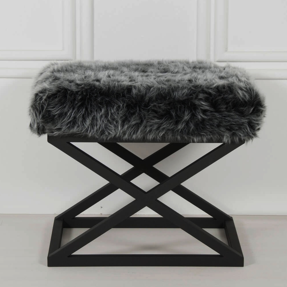 Capraz Pl�sch-Sitzsack - Schwarz/Grau