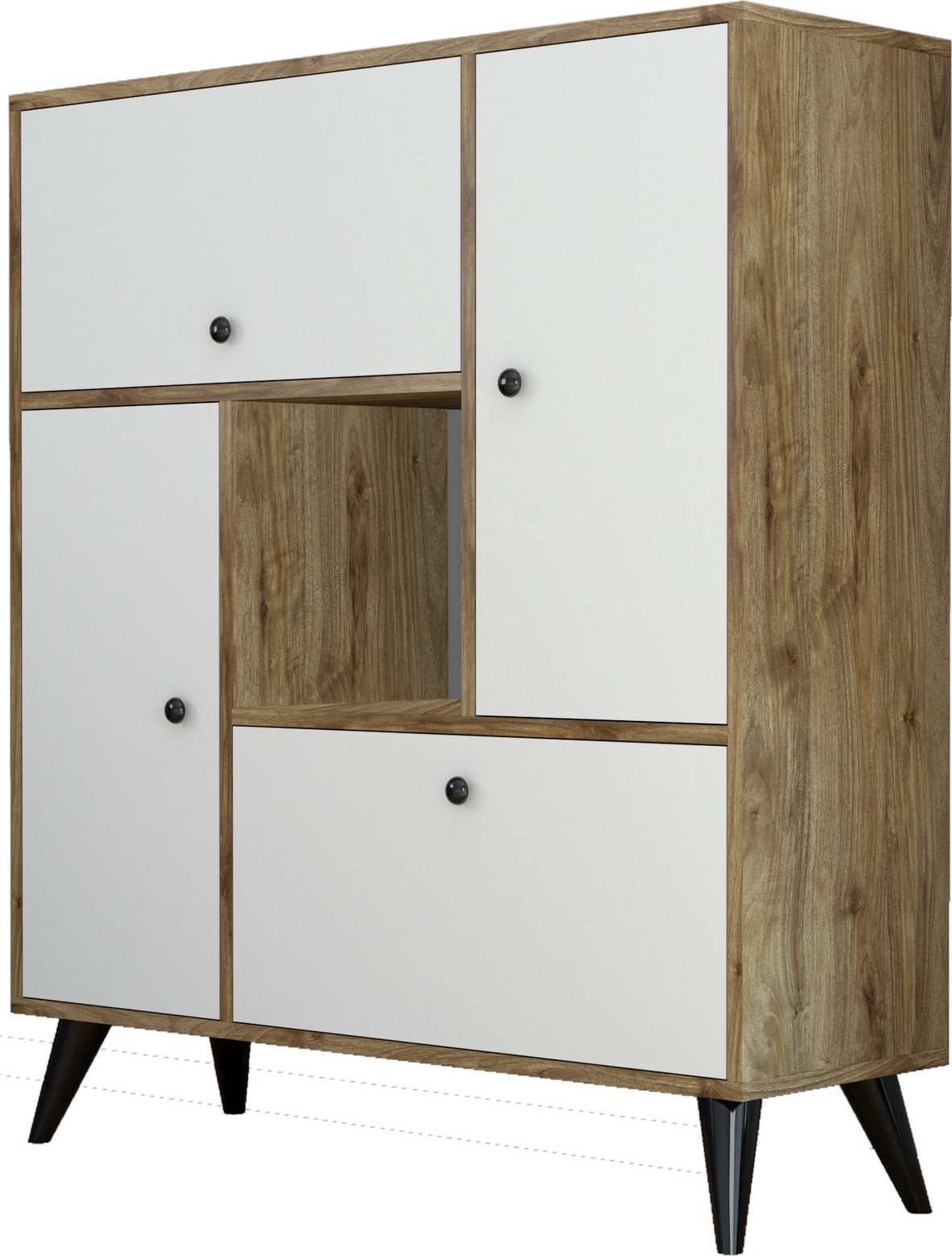 Schrank Hercules - Wei�/Walnuss