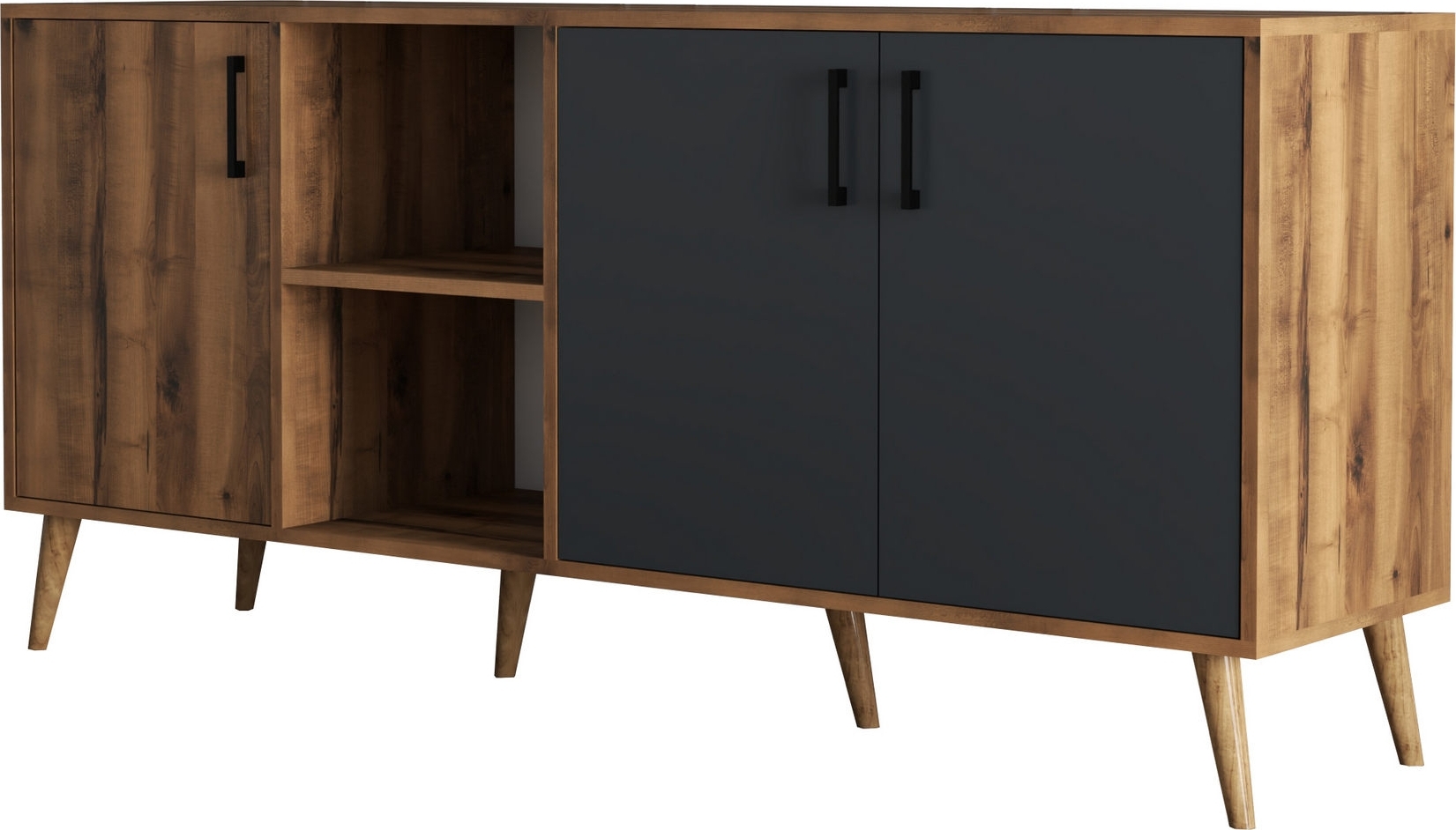 Exxen Sideboard - Nussbaum/anthrazit