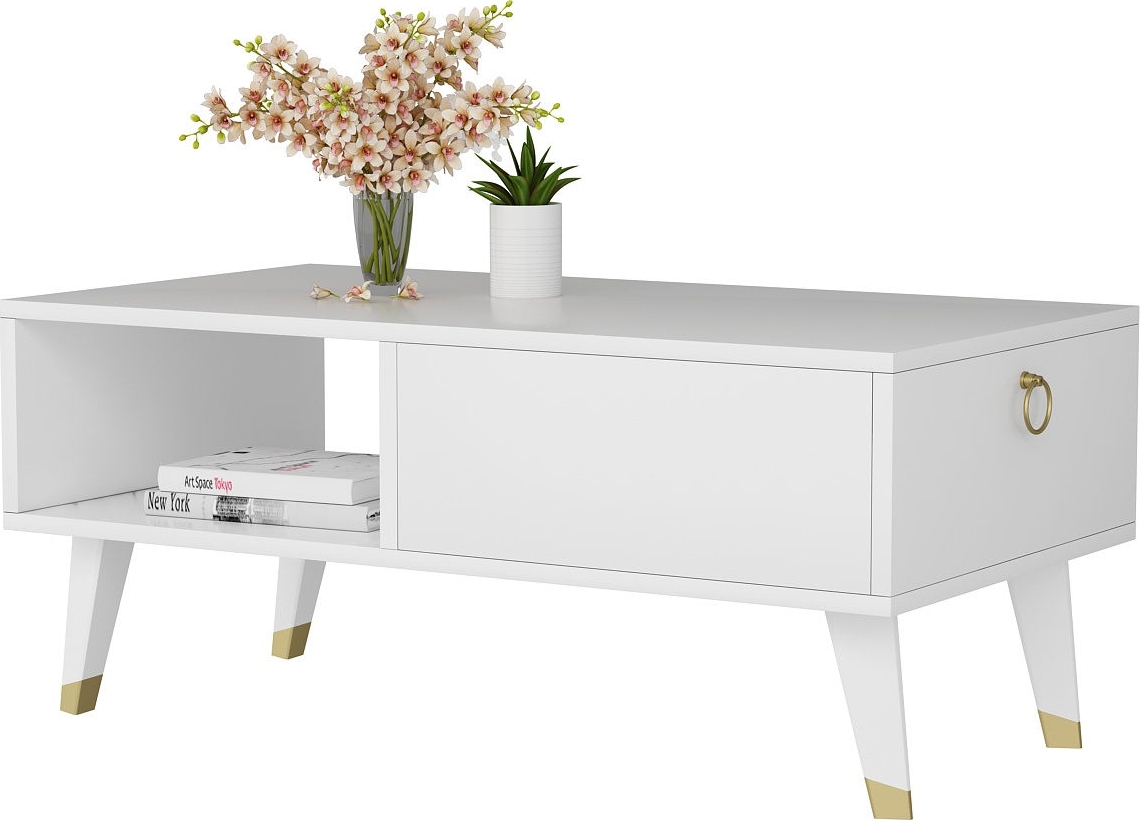 Delux Couchtisch 90 x 45 cm - Weiß Delux Couchtisch 90 x 45 cm - Weiß