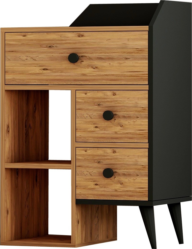 Seren Kommode - Kiefer/Schwarz