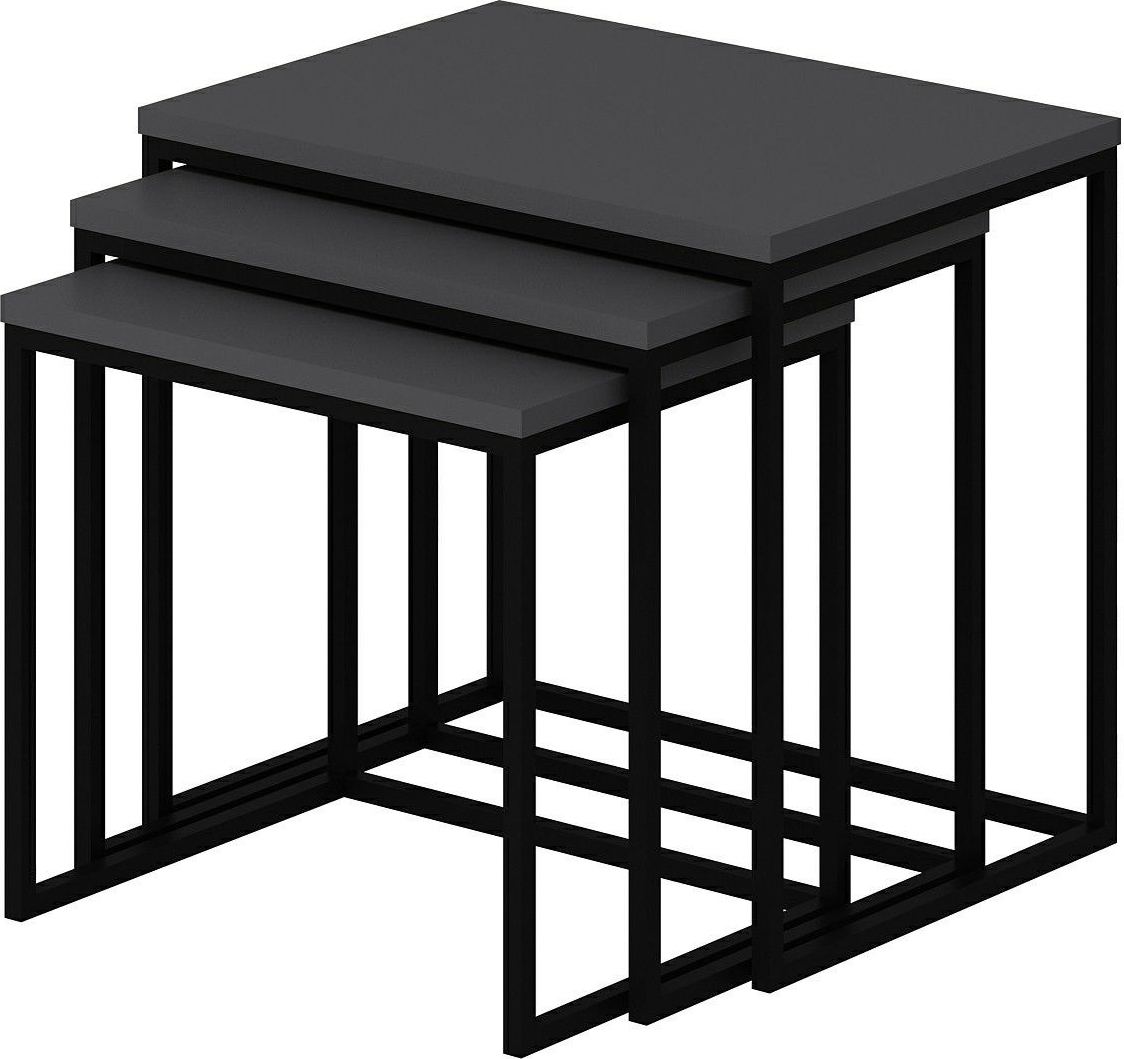Evia Tisch 45/50/55 x 36/38/40 cm - Anthrazit