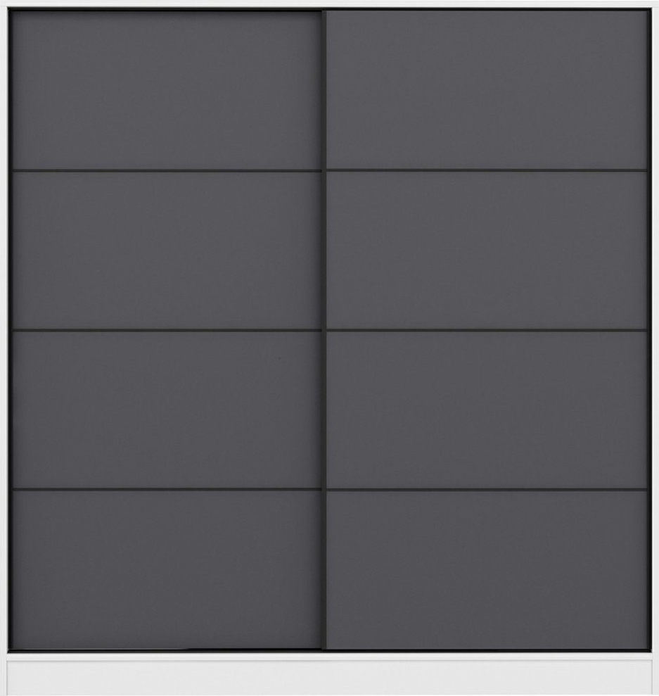 Kapusta Kleiderschrank 180 cm - Wei�/Anthrazit