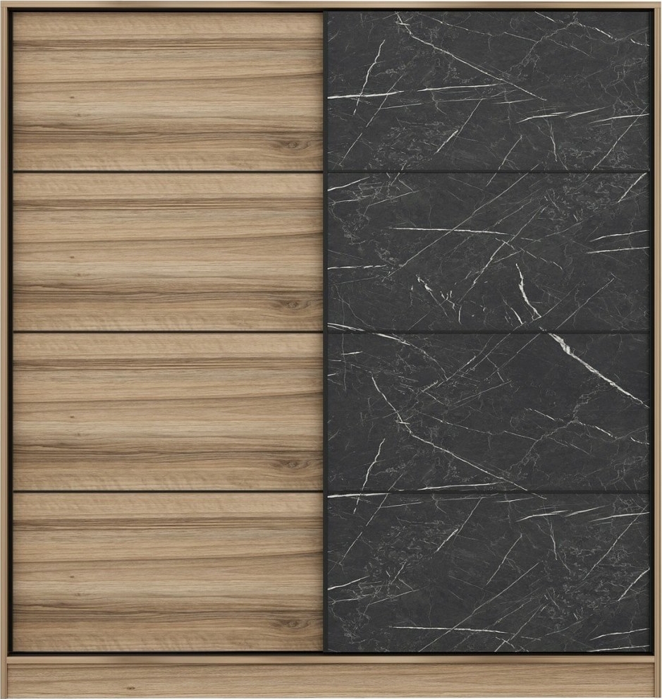 Kapusta Kleiderschrank 180 cm - Braun/Schwarz