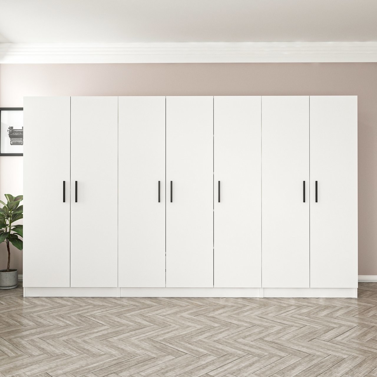 Rizada Kleiderschrank 315x52x210 cm - Wei�