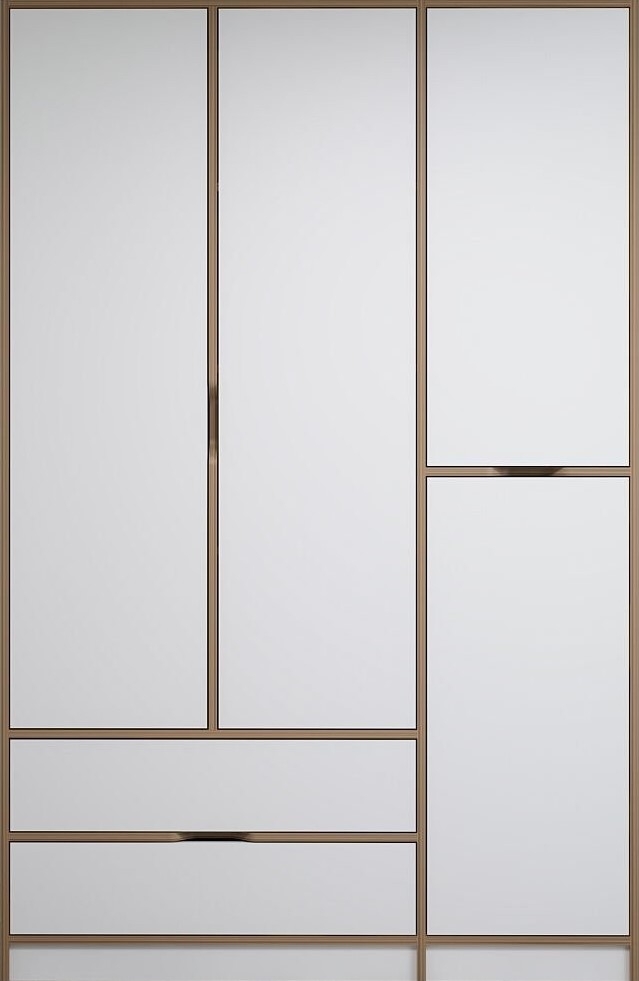 Elina Kleiderschrank 140 x 52 x 208 cm - Wei�/Braun