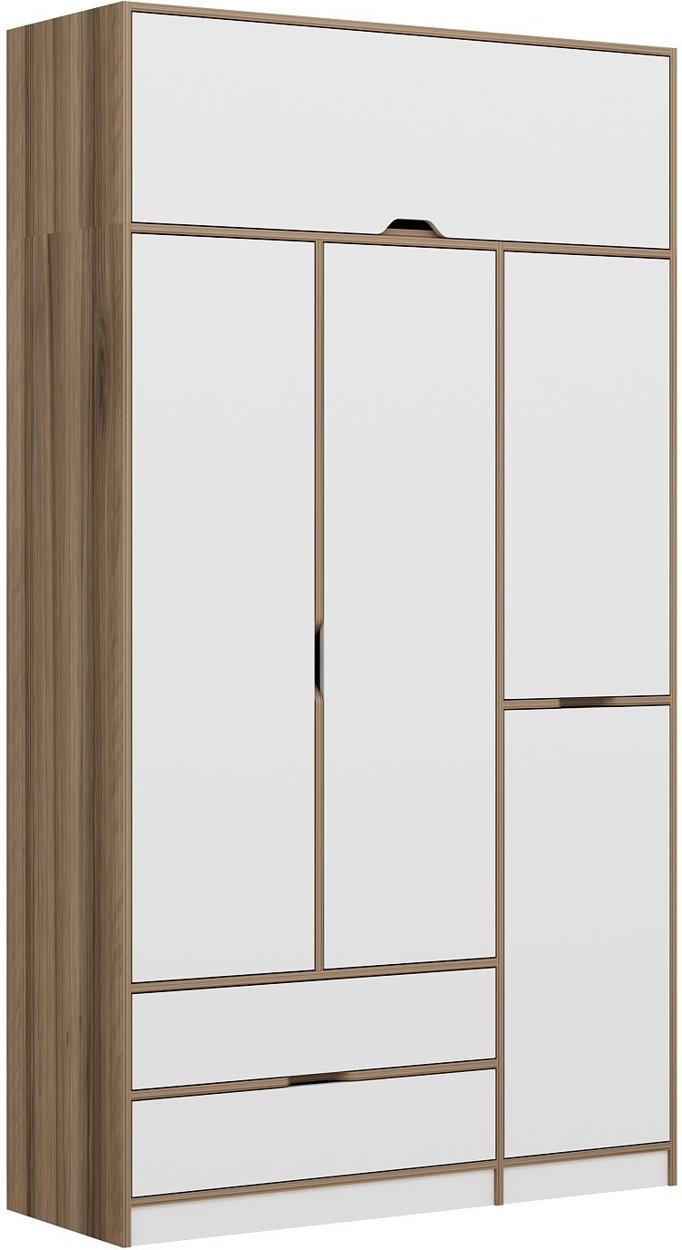 Elina Kleiderschrank 140 x 52 x 253 cm - Wei�/Braun