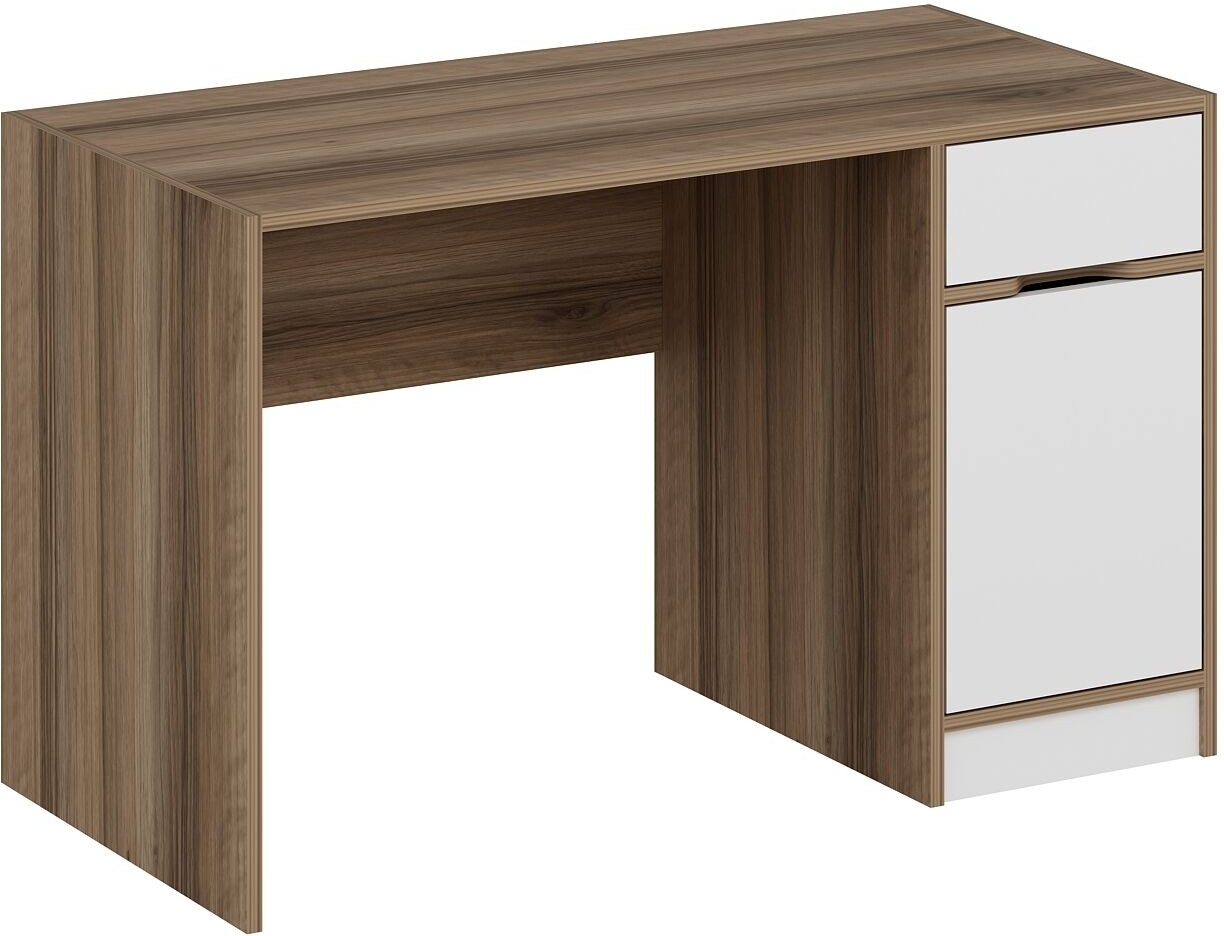 Elina Schreibtisch 124 x 60 cm - Weiß/Braun Elina Schreibtisch 124 x 60 cm - Weiß/Braun