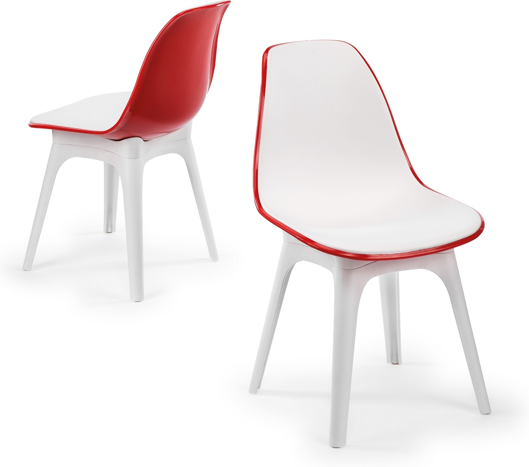 Eos Esszimmerstuhl 2er-Pack - Rot/Wei�