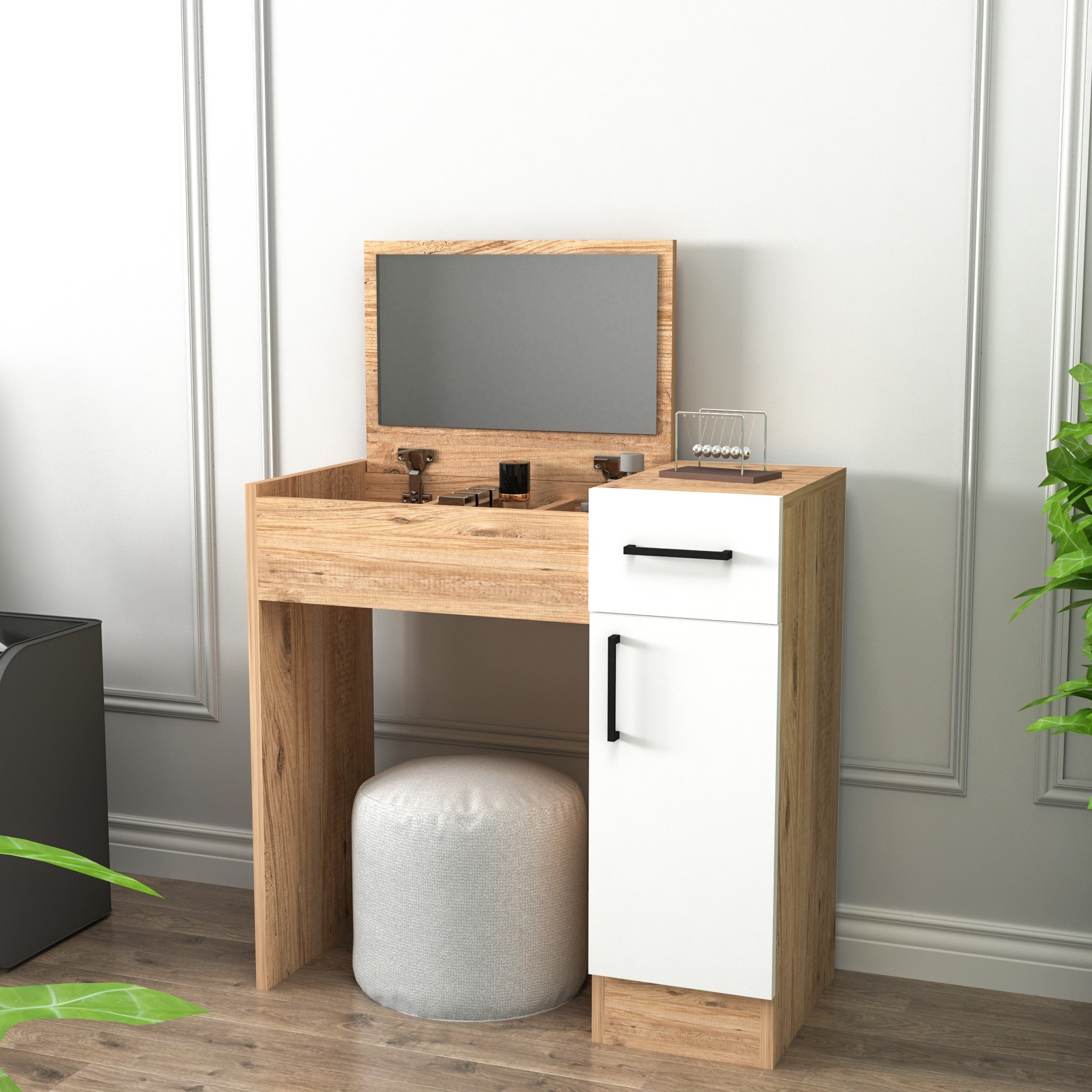 Inci Schminktisch 77 x 37,3 cm - Kiefer/Wei�