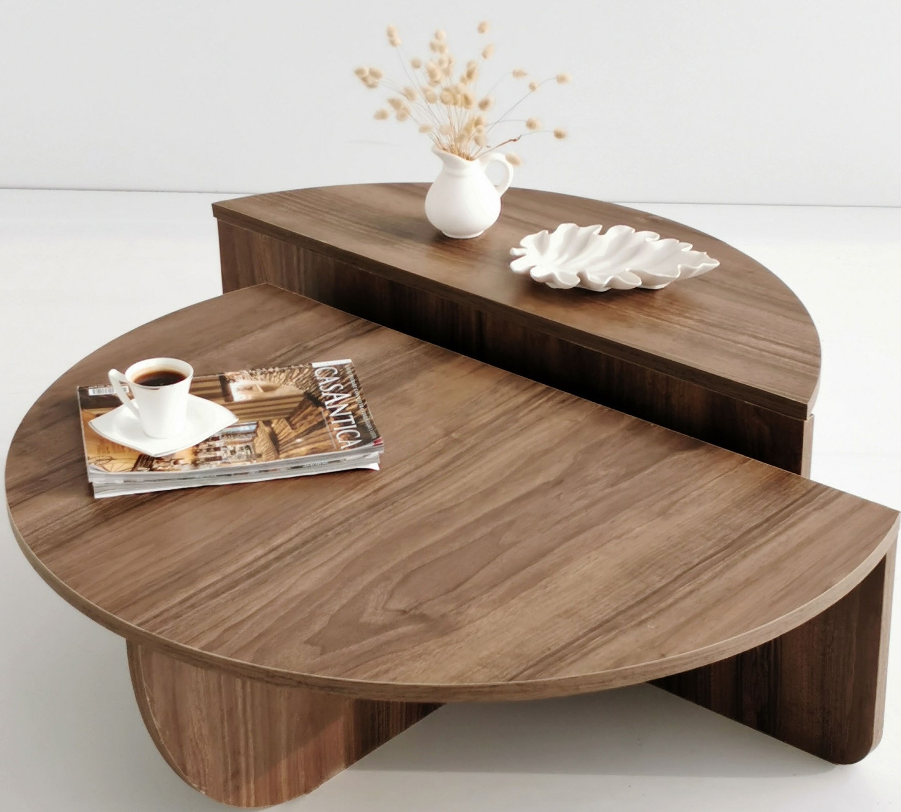 Couchtisch aus Walnuss 90 x 90 cm - Podium