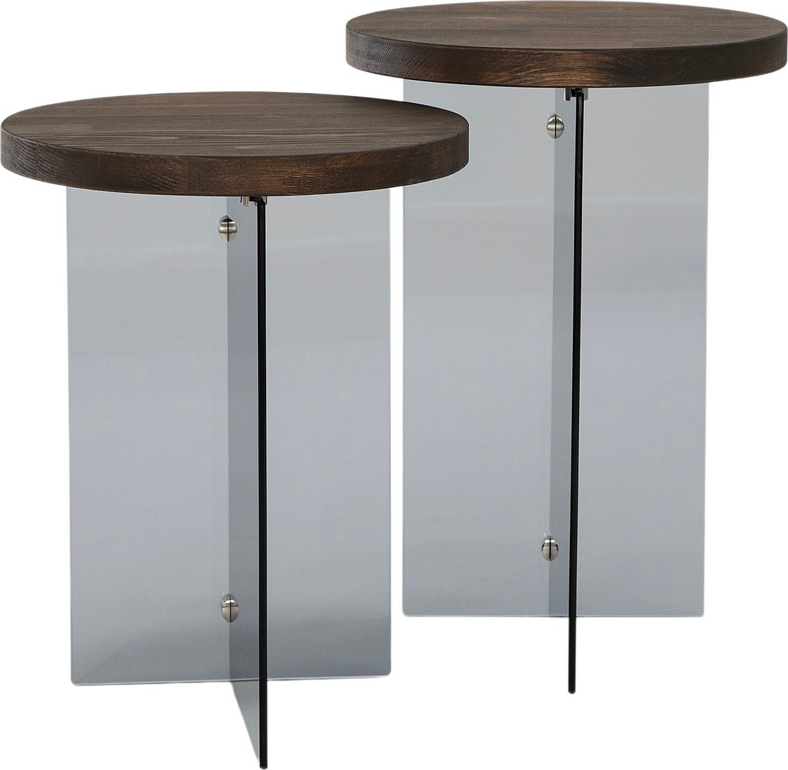 Serenity Beistelltisch-Set Ø35/35 cm - Walnuss/Dunkelgrau Serenity Beistelltisch-Set Ø35/35 cm - Walnuss/Dunkelgrau