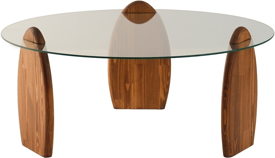 Surf Couchtisch �90 cm - Kastanie/Klarglas