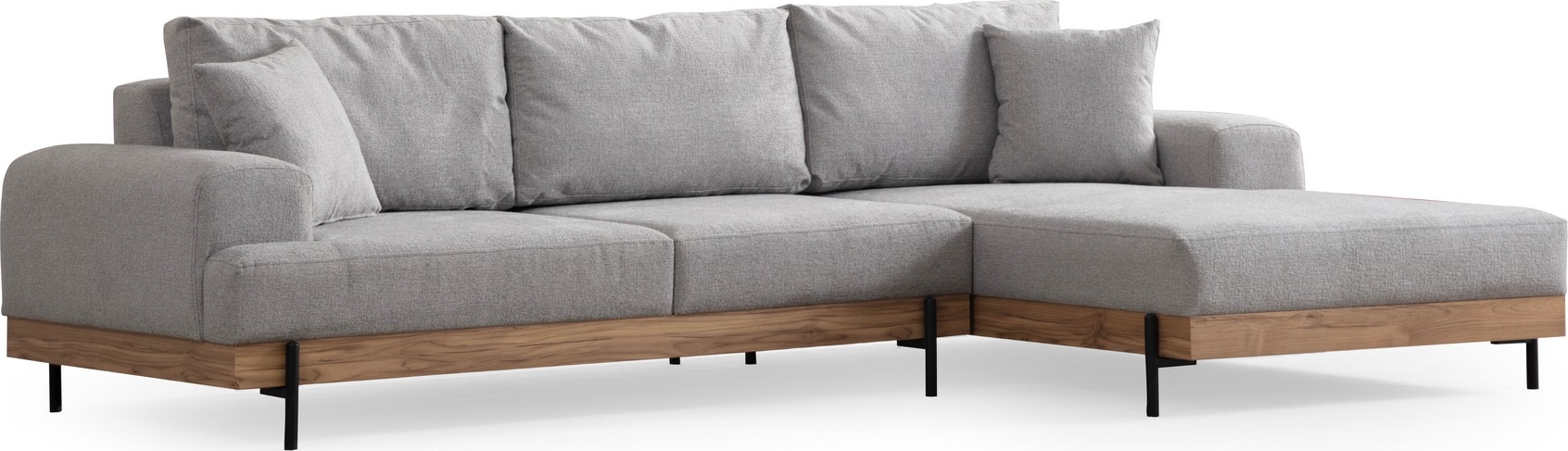 Eti Diwansofa rechts - Grau/Eiche Eti Diwansofa rechts - Grau/Eiche